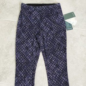 NWT LYSSE purple geometric hi-waist stretch pants leggings (M 8-10) MSRP $89.95
